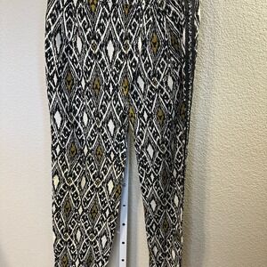 PATRIZIA PEPE Women's Geometric Print Pants Trousers Beaded Side Detail Size 42